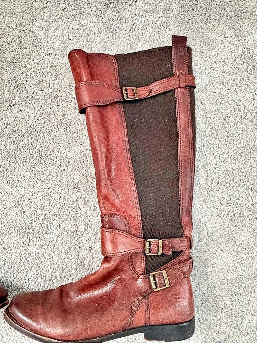 Frye Anna Tall Leather Boots Brown US 10M